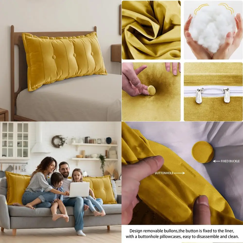 

Rectangular Twin Bolster Pillow for Bed Backrest and Comfortable Sitting, Daybed Support Pillows with Back Support