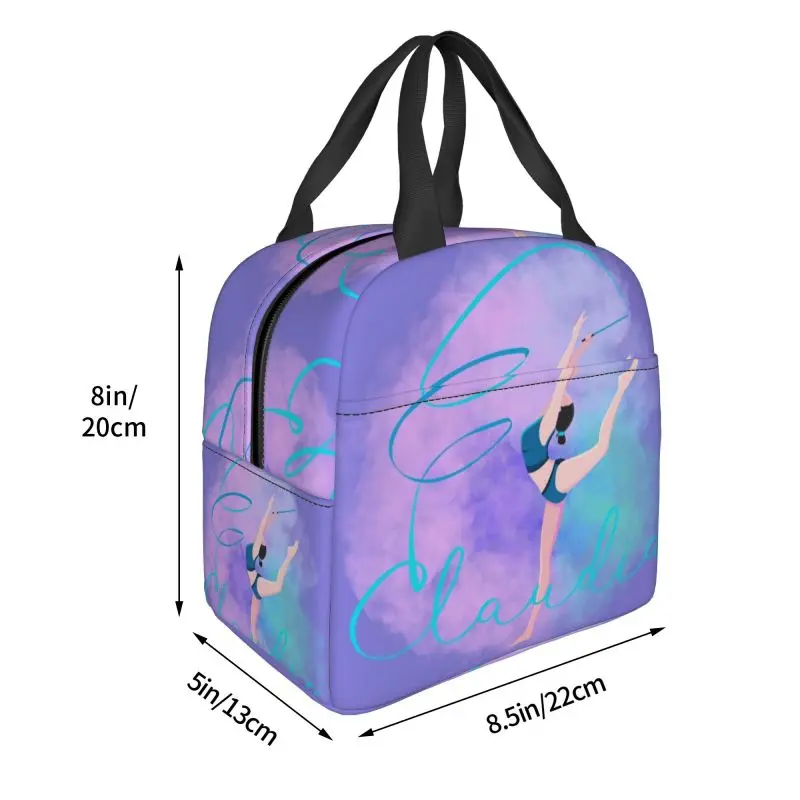 Dance Rhythmic Gymnastics Insulated Lunch Bag for Women Resuable Cooler Thermal Lunch Box Beach Camping Travel