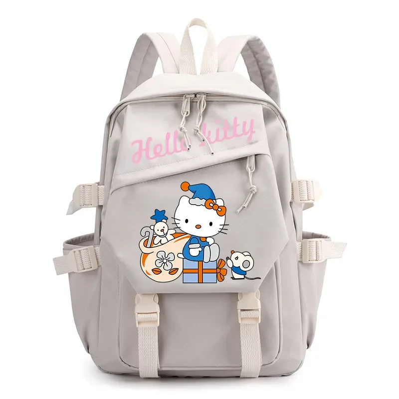 MINISO  Sanrio New Hellokitty Student Schoolbag Casual Cute Cartoon Lightweight Computer Canvas Backpack