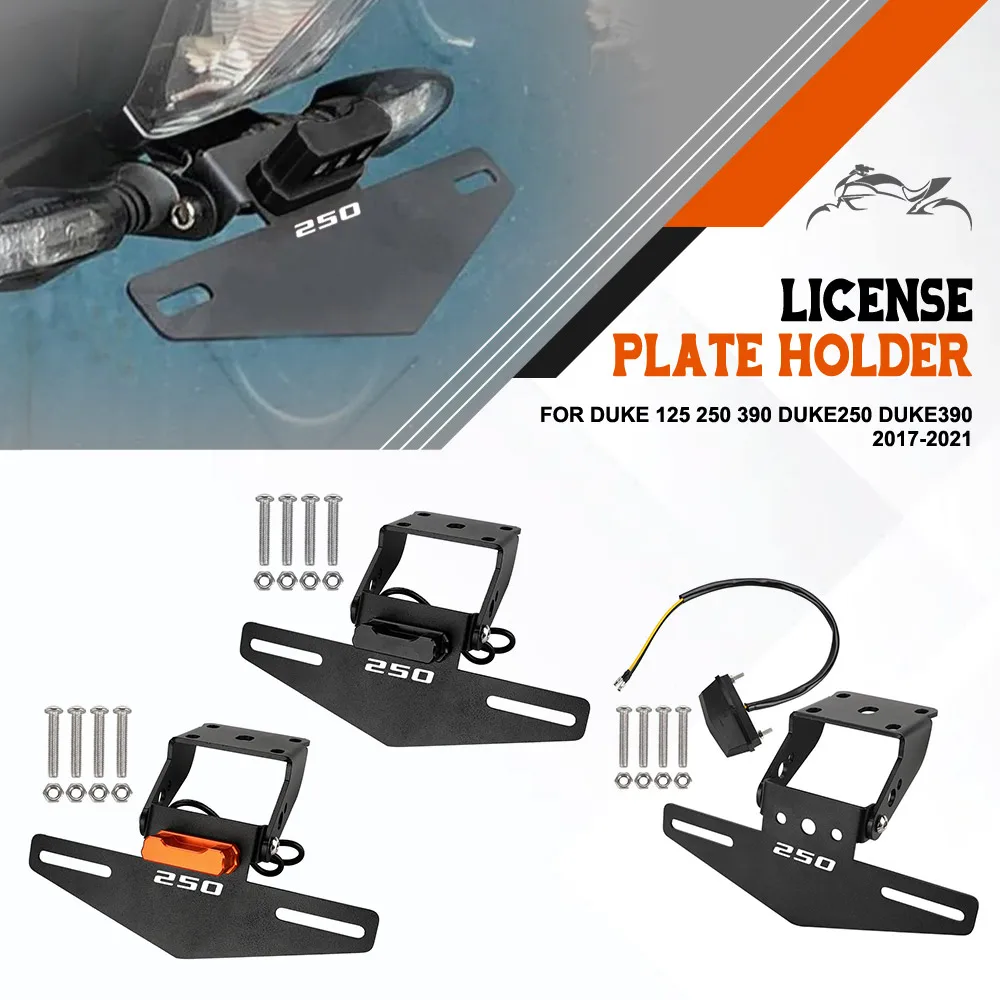 

Motorcycle License Plate Bracket Holder with LED light For Duke 125 250 390 Duke250 Duke390 2017 2018 2019 2020 2021 Duke125
