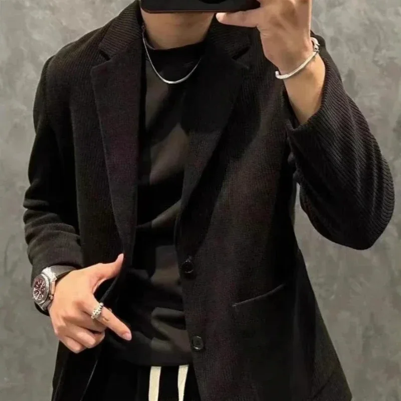 

Spring Autumn Luxury Full Suit for Men Solid Color 2 Piece Outfit Set Man Clothing Classic High Quality Elegant Blazer JJ1413