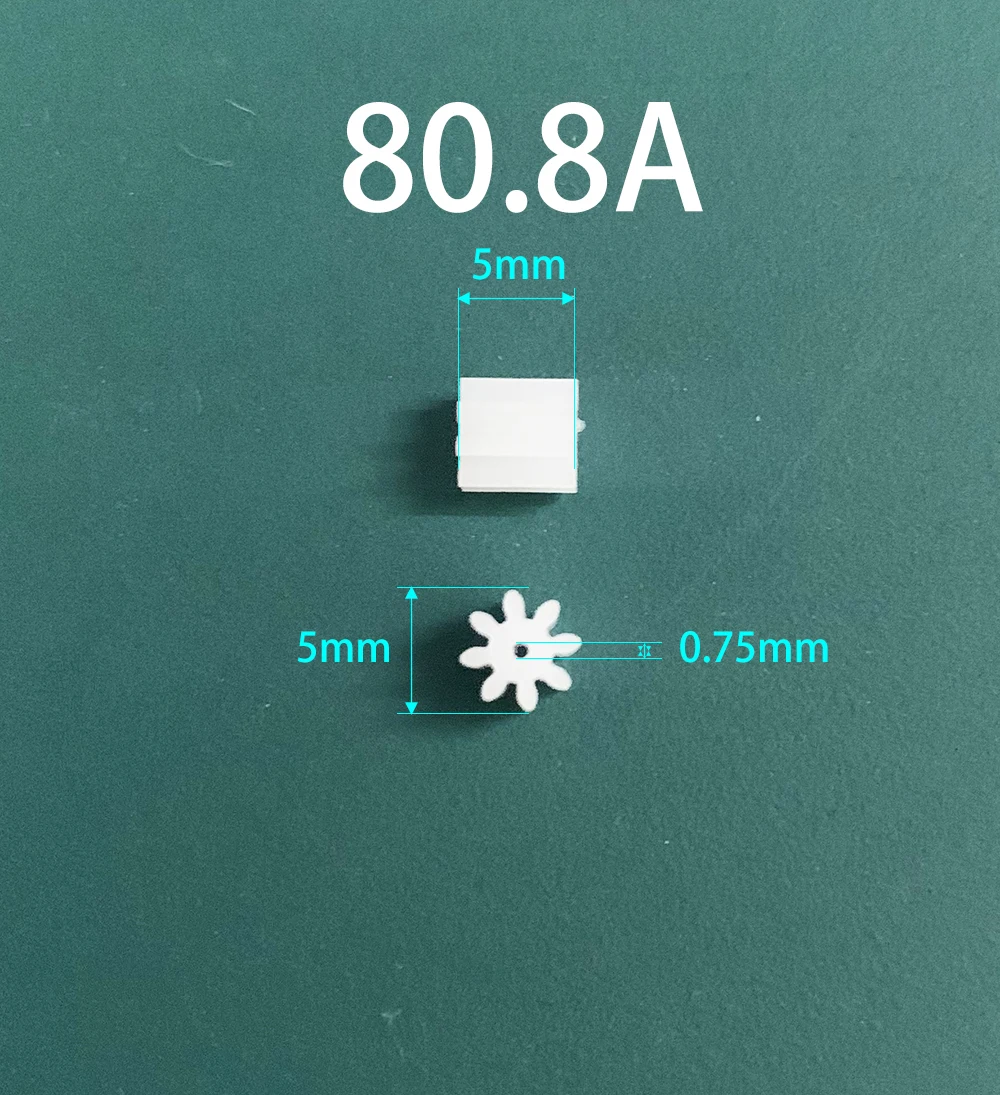 7/8 Teeth 0.5M Pinion Gear 72A 80.8A 81A 81.5A 082A Toy Helical Spare Parts Model DIY Plastic Gears Hole 0.8mm-2mm 10pcs/lot