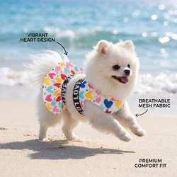 Conjunto verano para perro: camiseta malla y falda corazones