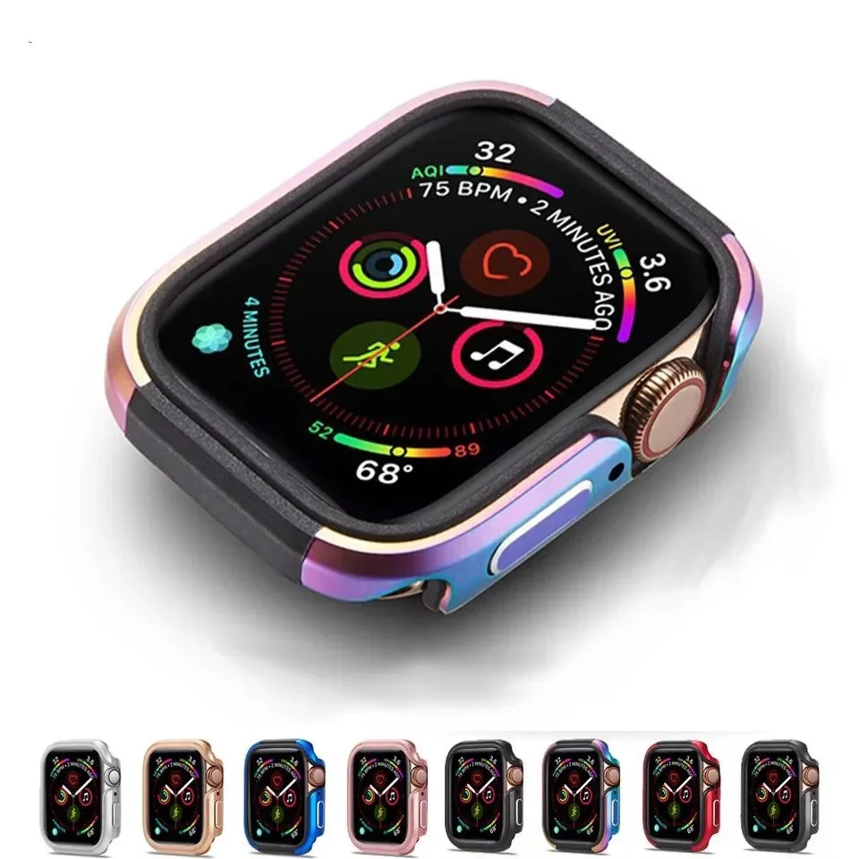 High End Aluminum Alloy Case for Apple Watch 9 8 7 45mm 41mm Case for iWatch 6 5 4 SE 44mm 40mm Metal Aluminum+TPU Watch Case