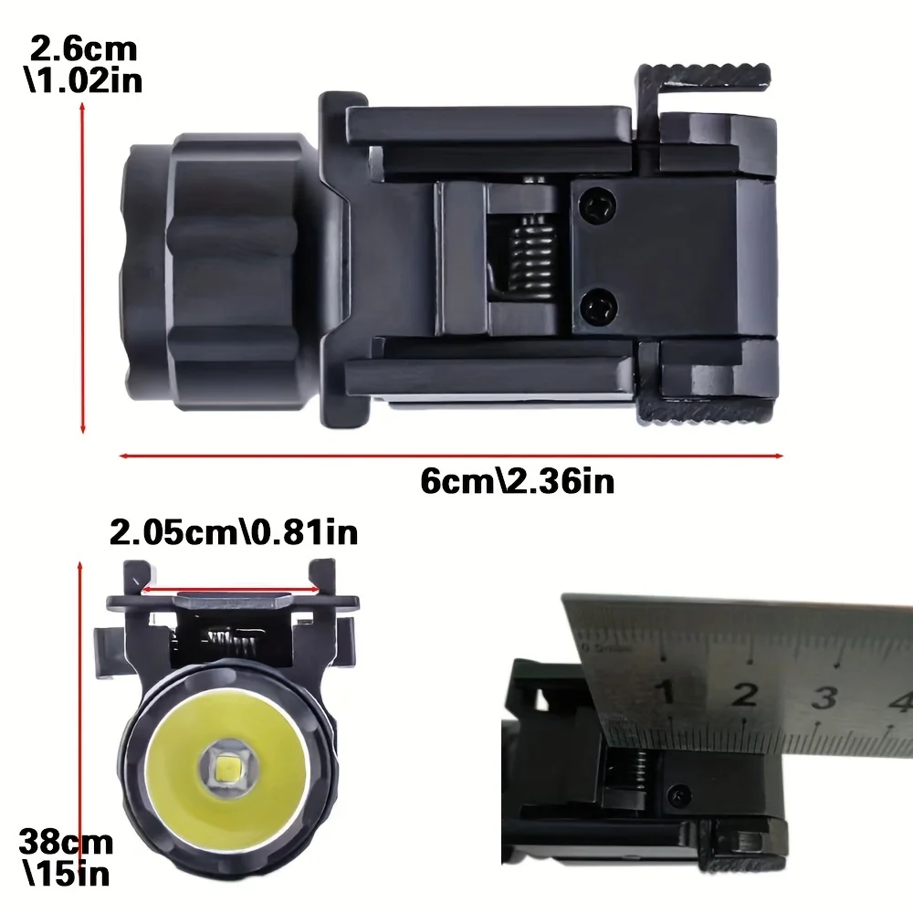 X100 Small Portable Tactical Bottom Mounted LED Flashlight Suitable for 20mm Guide Rail Outdoor Camping and Hunting