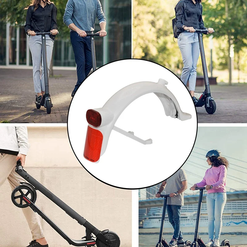 Guardabarros trasero para patinete eléctrico, guardabarros ligero con luz de freno para Xiaomi M365, S1 PRO, PRO2