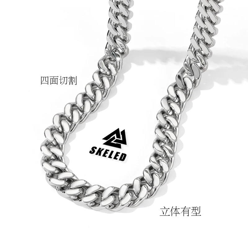 Hip Hop Cuban Chain Necklace Personality High Quality Stereo Cutting Cuban Clavicle Necklace Gift