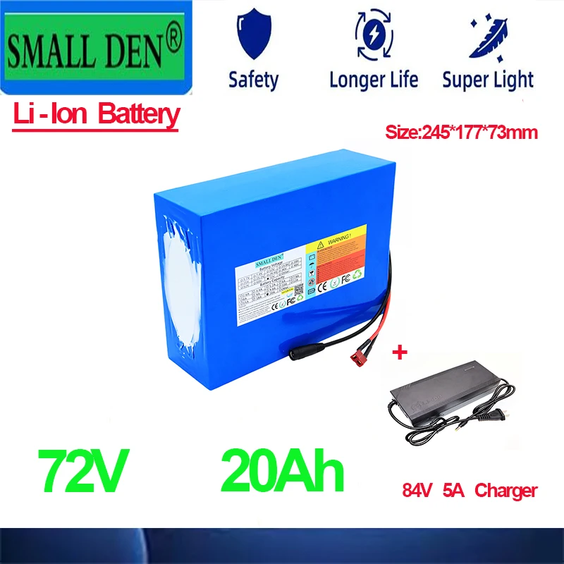 72V 20Ah 21700 lithium battery pack 20S4P 84V Electric vehicles, ships, and tools 3000W high power battery + 5A charger