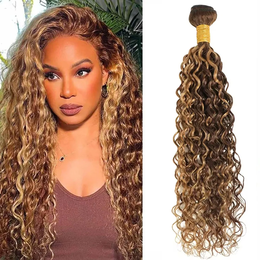 

P4/27 Water Wave Bundles 14-30 Inch Extension Brazilian Hair Weave Bundles 100% Brazilian Human Hair Wig For Women