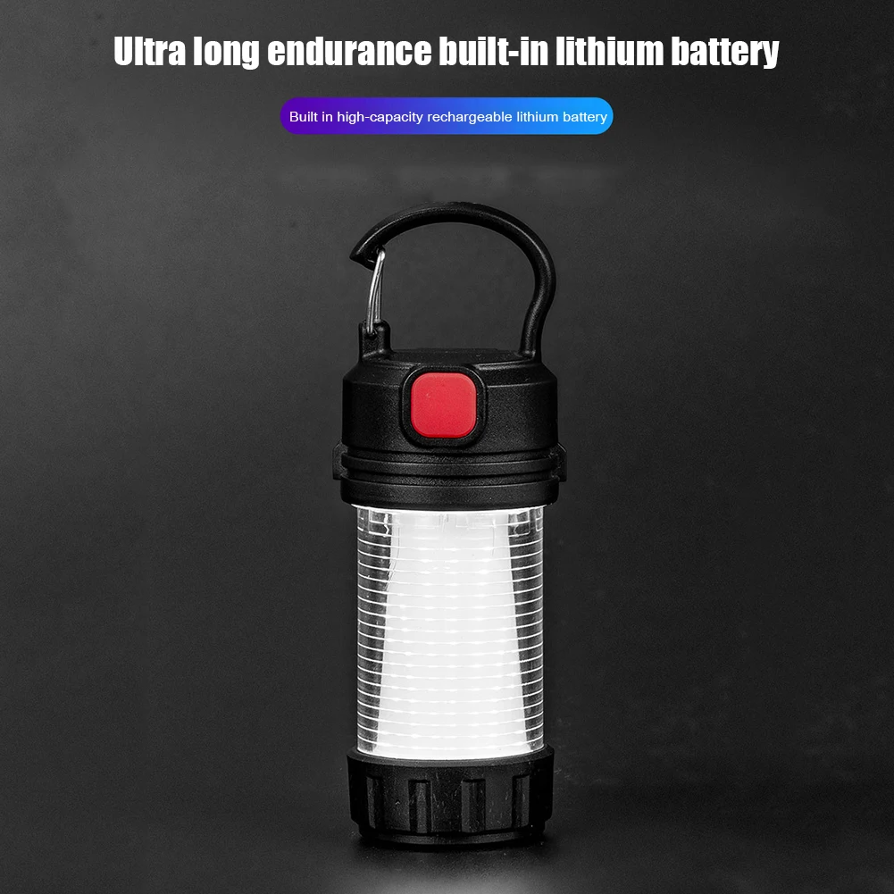 Minilinterna impermeable para acampar, luz LED colgante de 5 modos para trabajo, Camping de emergencia, USB tipo C