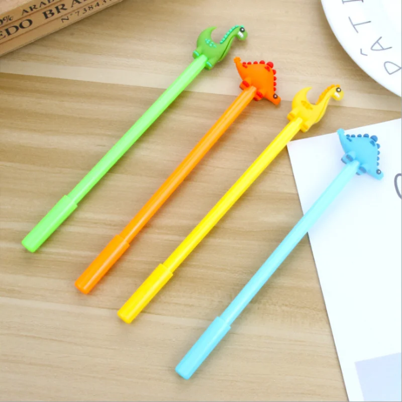 36pcs Wholesale New Cartoon Stationery Dinosaur Black Gel Pen Student Learning Stationery Wholesale Gel Pens Cute Stationsary