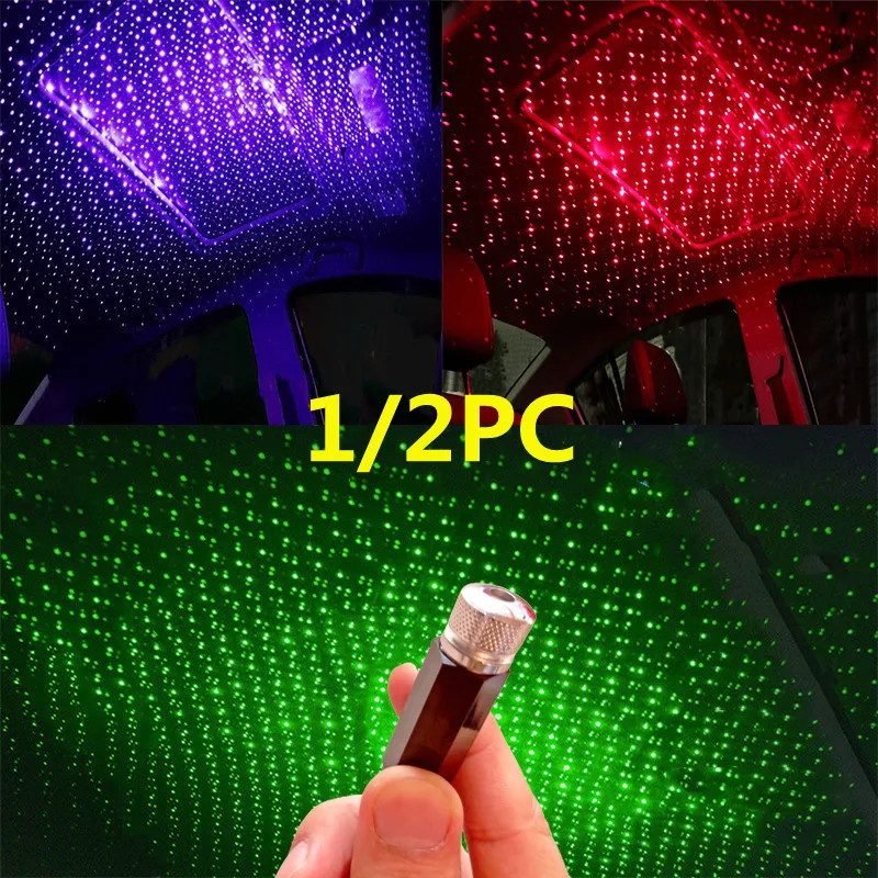 1/2X Romantic LED Starry Sky Night Light 5V USB Powered Galaxy Star Projector Lamp Decorative Lamps Car Roof Room Ceiling Decor