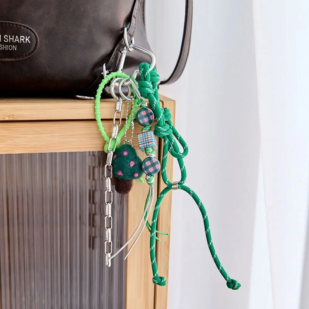 النايلون النسيج حبل الفطر مفتاح الحبل معكرون سوار فريد معلق حبل قوي أنيق اللون الشريط Bowknot حزام النساء