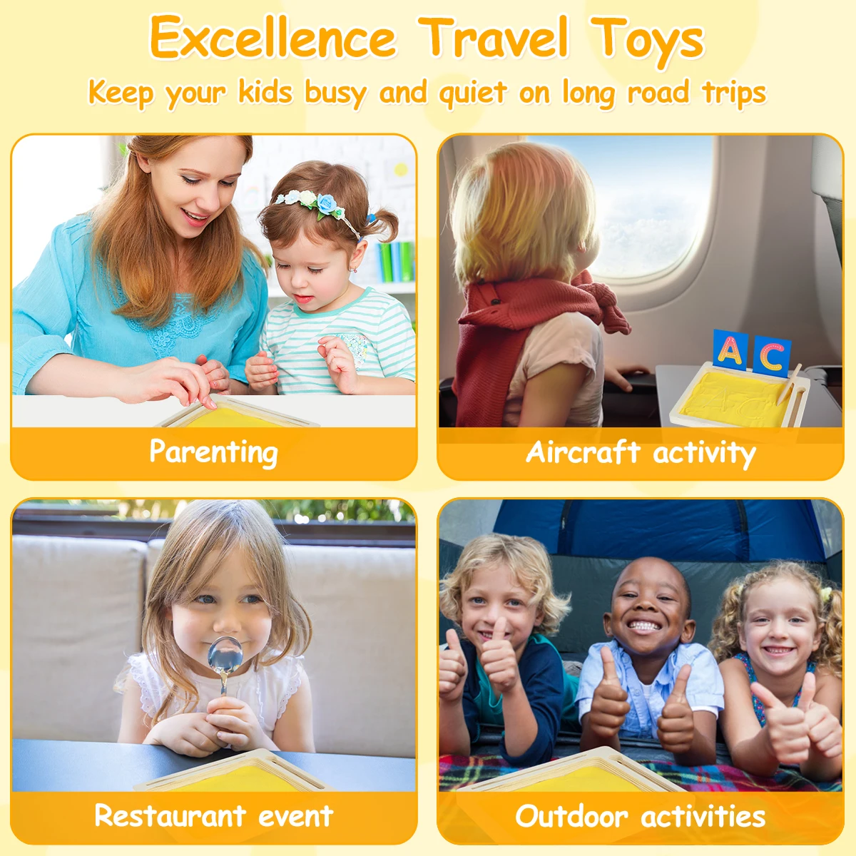 Sand Tray Drawing Board Montessori Sand Tray Wooden Sand Trays For Kids Early Education Letters Learning Tools Educational Toys