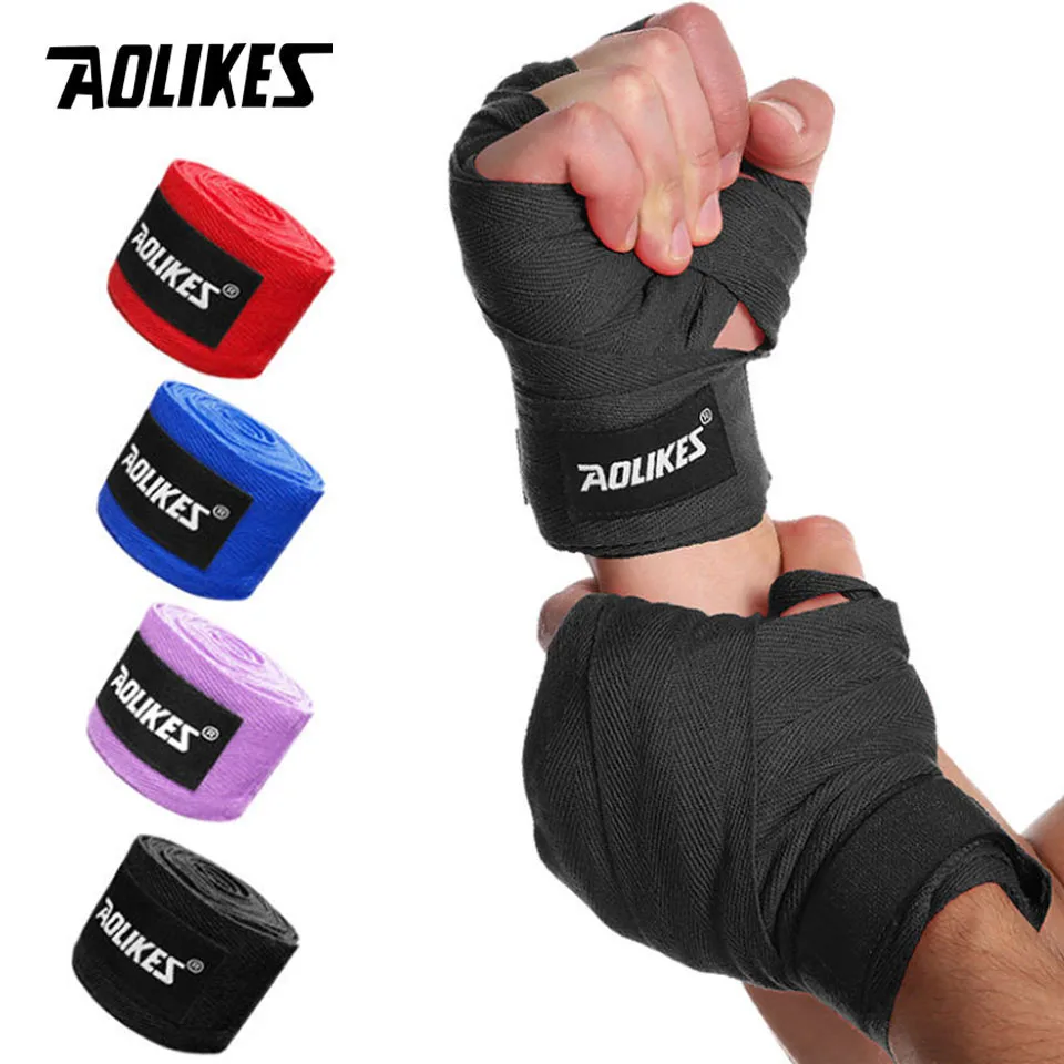 

AOLIKES 1.5/3/5M Boxing Training Bandages Cotton Sports Bandages Sanda Kick Boxing Hand Gloves Wraps Belt Boxing Sports Strap