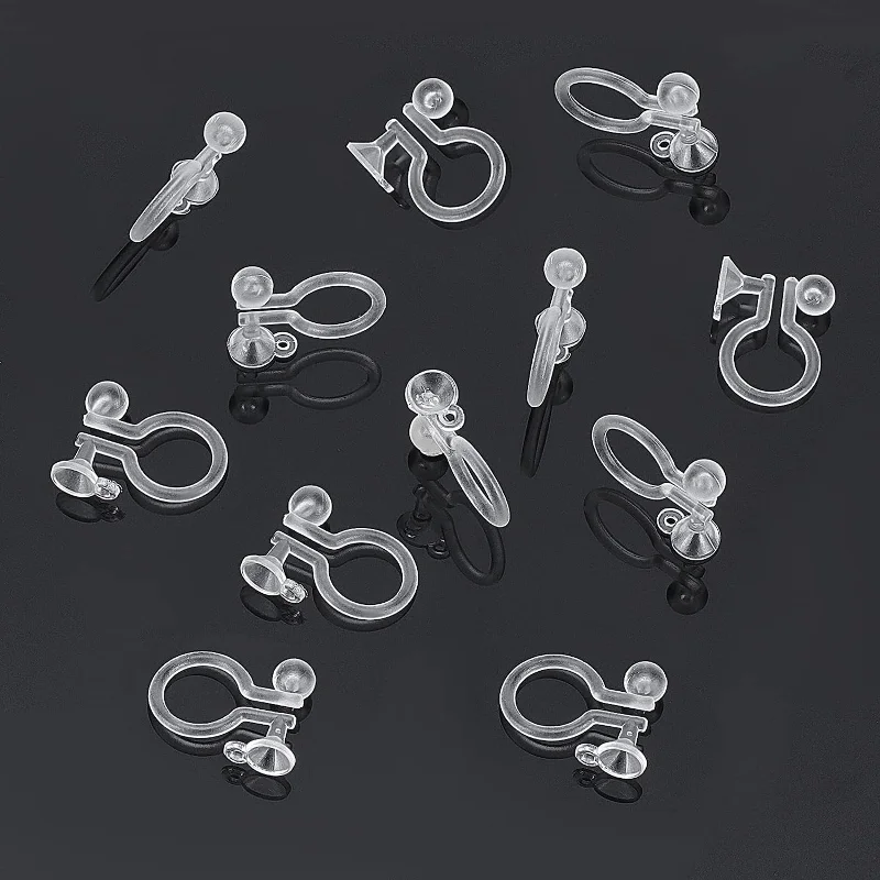 DIY-Schmuck, durchsichtiger Kunststoff, aufsteckbare Ohrring-Konverter, unsichtbare Ohrring-Konverter aus Kunstharz, Komponenten mit Ohrring-Verschluss für Ohren