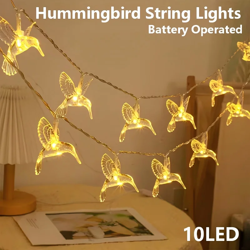 Hummingbird String Lights, Battery Powered, 10Led/20Led Suitable for Holiday Decoration, Daily Decoration