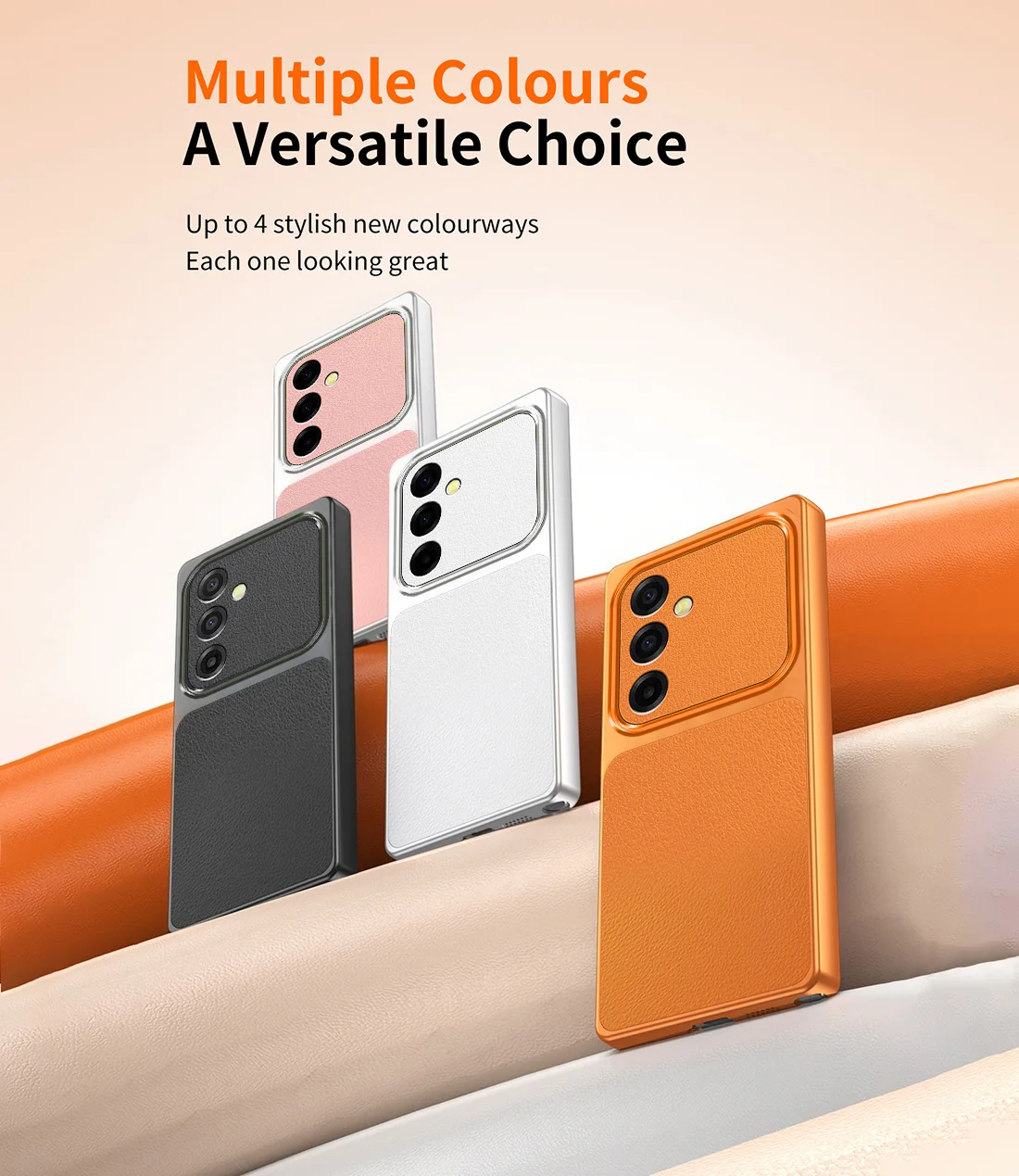 

Minimalist Lychee Peel Textured Phone Cases for Samsung A55 5G A 55 Shock-Resistant Lambskin Cover with Soft-Edge Silicone Armor