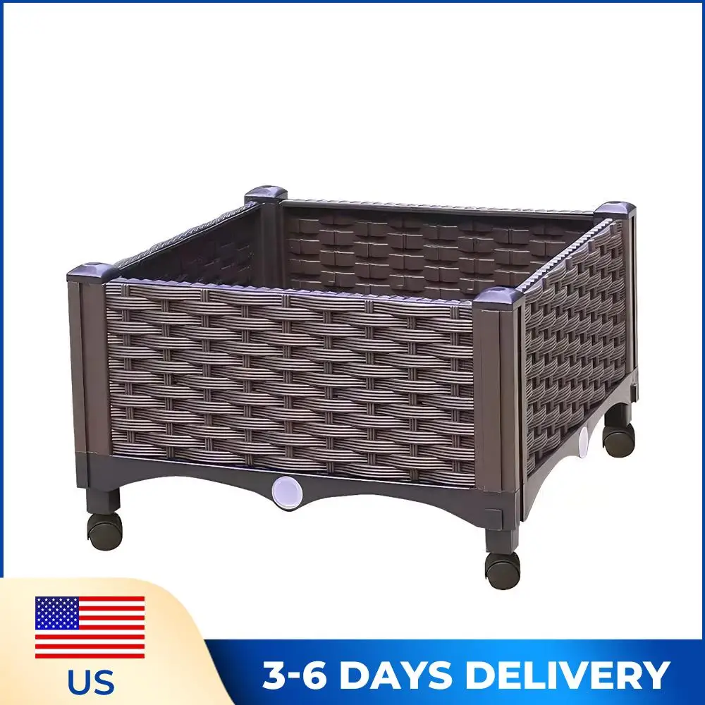 

Standing Planter Beds with Drainage Plug Outdoor Raised Garden Bed for Patio Balcony Deck