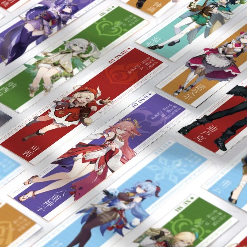 60 закладки Genshin Impact, роль Shenhe, восемь бога, сын, грома, общий орех Kerry, украшения для рабочего стола, закладки «сделай сам»