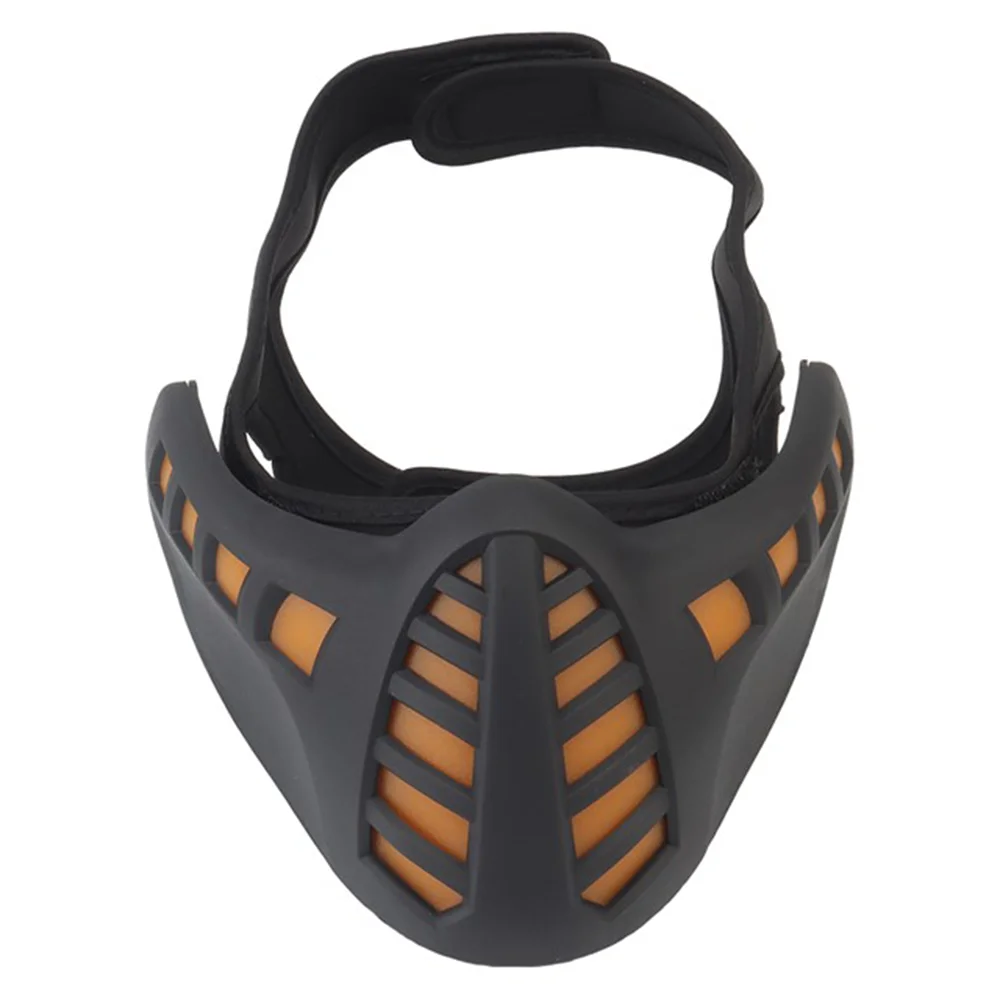 Tactical Cyberpunk LED Mask Hunting Shooting Airsoft Protective Breathable Half Face Mask Halloween Cosplay Mask