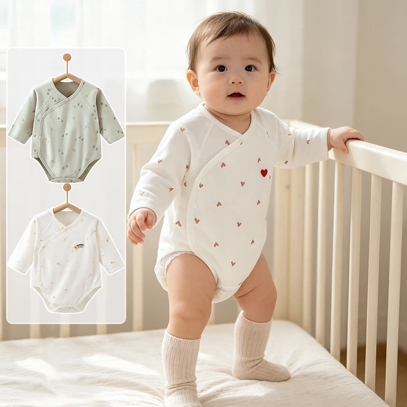 100% Pure Cotton Long Sleeve Baby Romper Soft Breathable Infant Bodysuit Baby Girl Clothes Base Layer Underwear