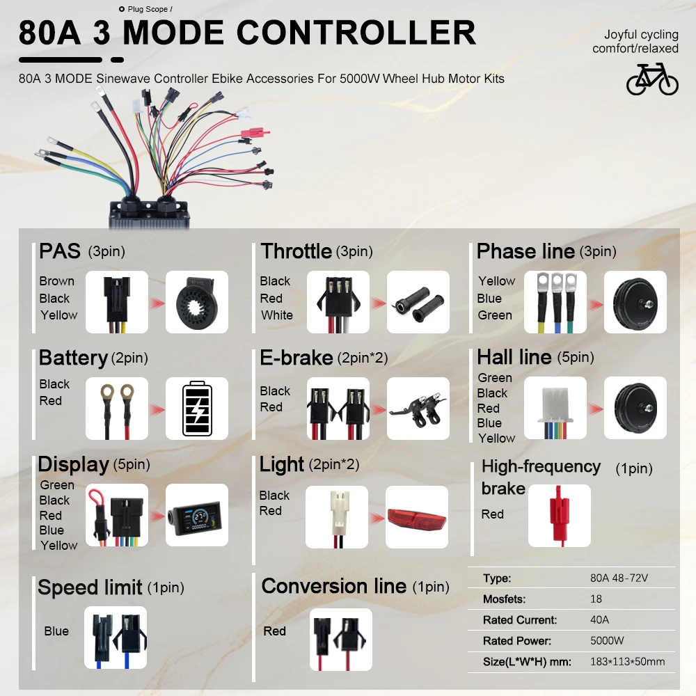 

72V 5000W Ebike Conversion Kit Fat Tire Rear Wheel Hub Motor for 24/26/28inch Electric Bicycle Snow Bike 4.0 Tire 170MM Dropout