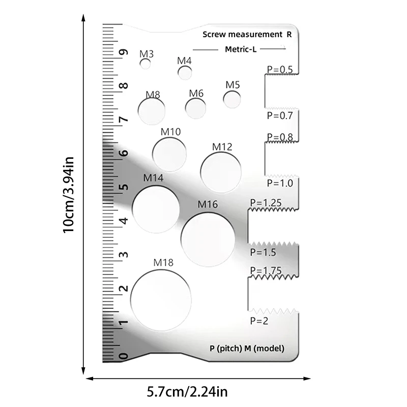 Essential Bolt, Nut Screw Measuring Gauge Space-Efficient Pitch Ruler for Home Industry