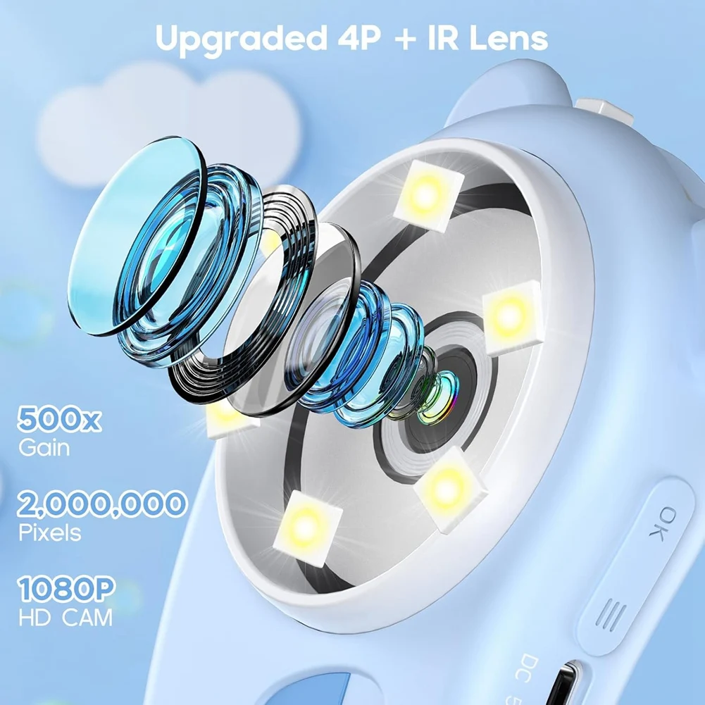 

Камера-микроскоп MACH-Pocket, дизайн 2-в-1, 2-дюймовый IPS-дисплей, увеличение 1000X, функция видеозаписи, для детей, цифровая.