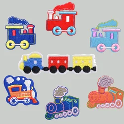 7pcs Train Patches Steam Train Retro Engine Kids Tiny Decal Decorative Repair DIY Applique Sew Iron on Embroidered Patches