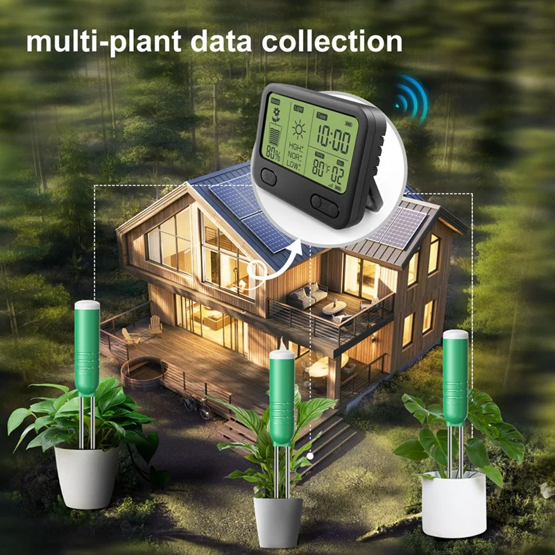 Digital Soil Tester Kit Accurately Measures Soil Moisture, Temperature And Light Intensity 433 RF Technology