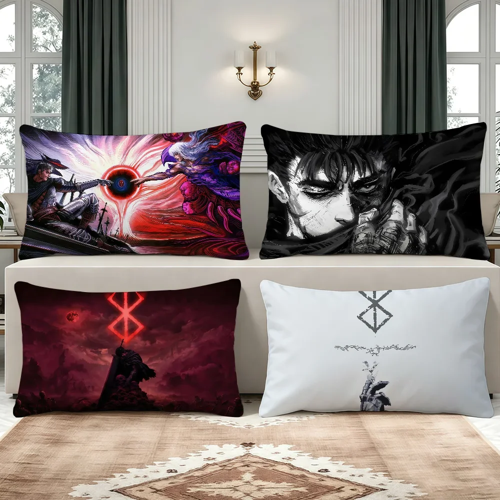 Anime B-Berserk cushion cover Breathable Washable Decor Shell Concealed Zipper Sofa Office Lumbar Decoration