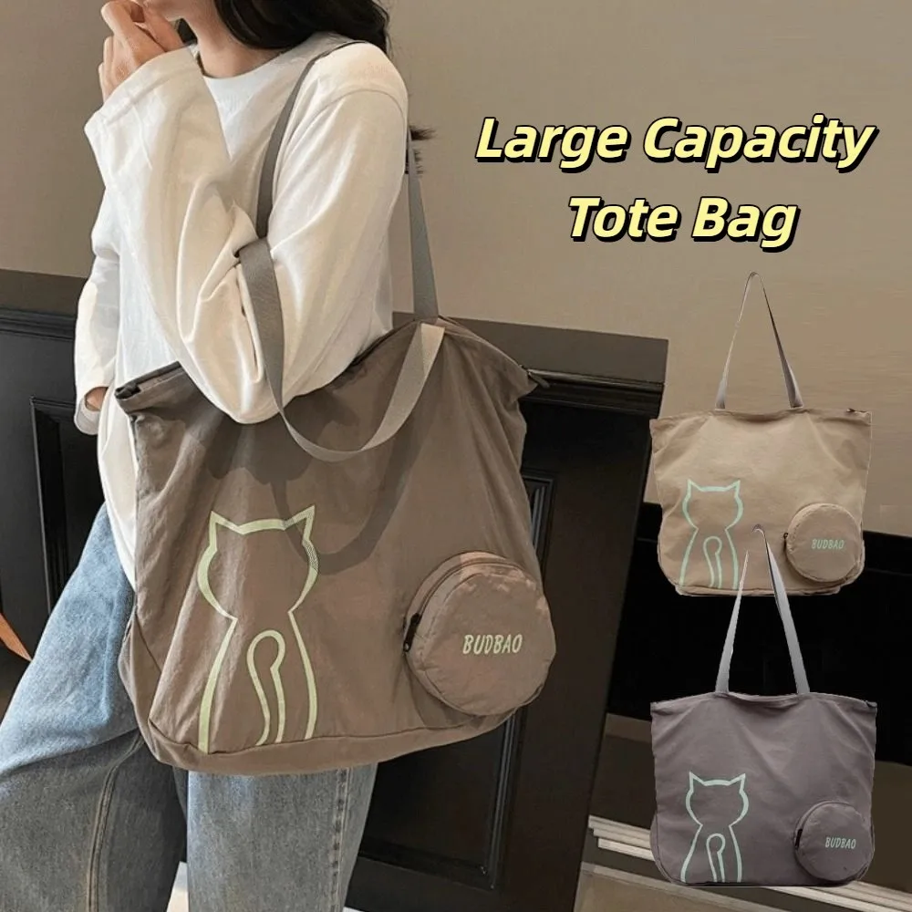 

Fashion Stylish Women's Tote Bag Large Capacity Leisure Cat Shoulder Bag Versatile Casual Commute Handbag College Students