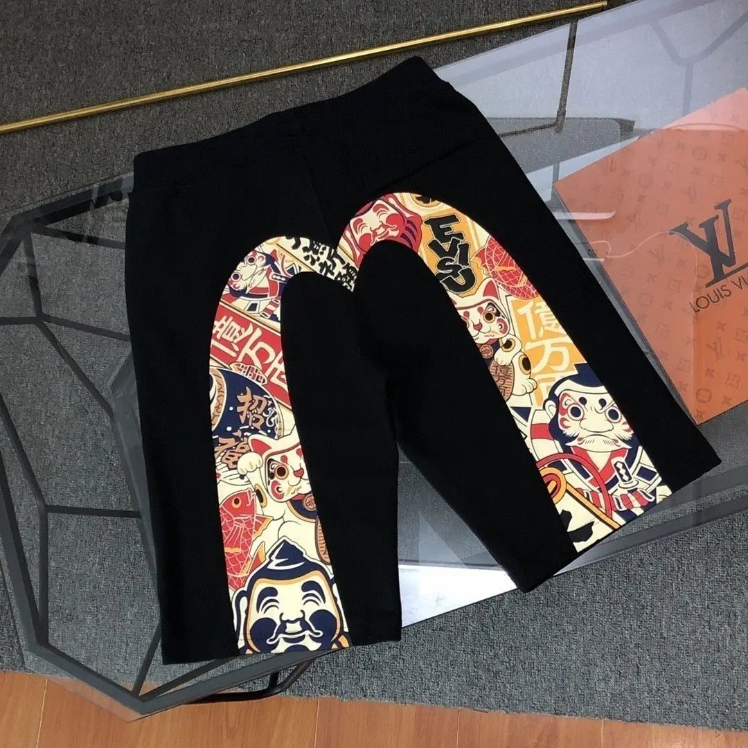 Shorts printed men's casual versatile viral trends fashion handsome five-point pants