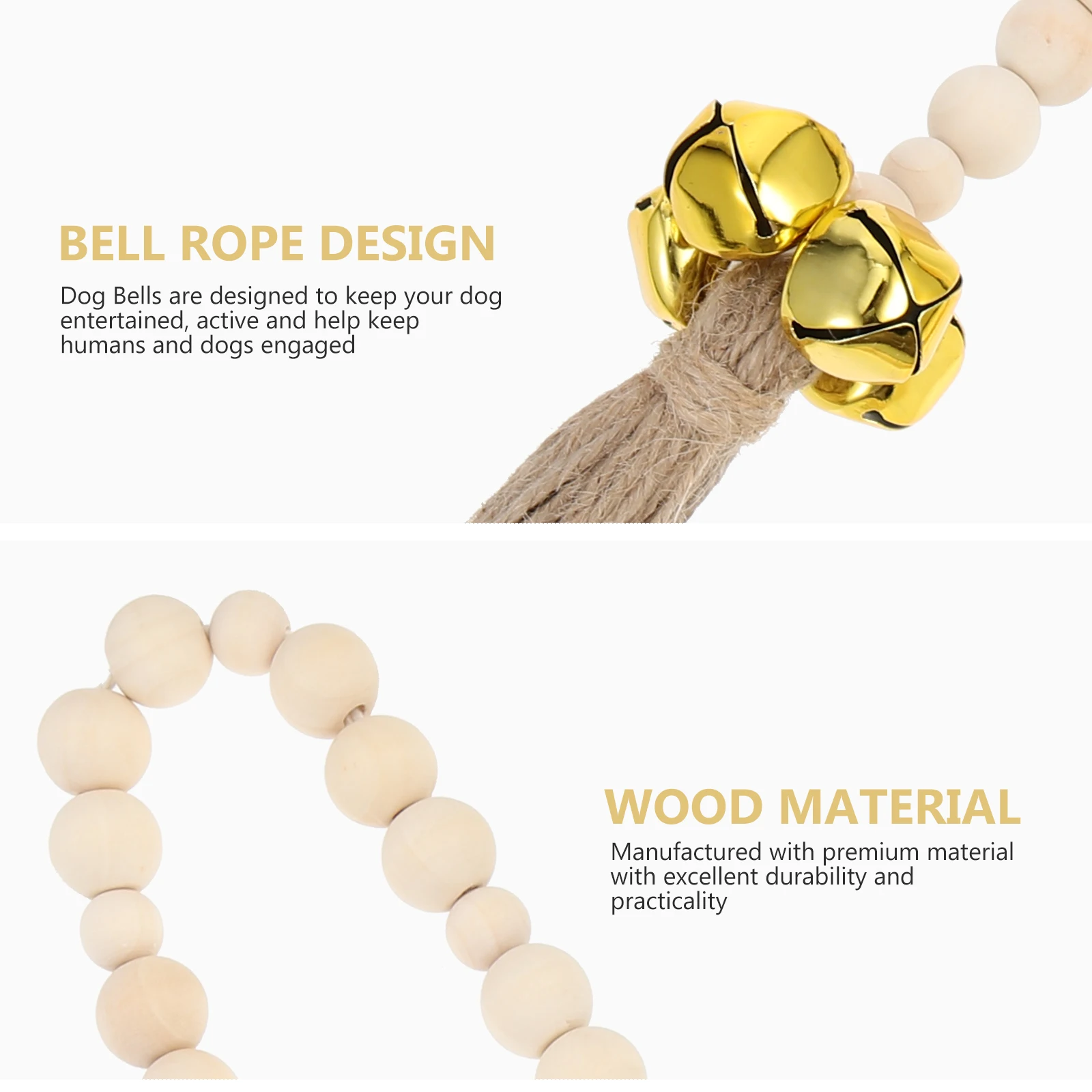 

Wooden Beads Dog Training Doorbells Durable Pet Doorbell Potty Training Bell Loud Clear Sound Bells for Dogs Bells for Door