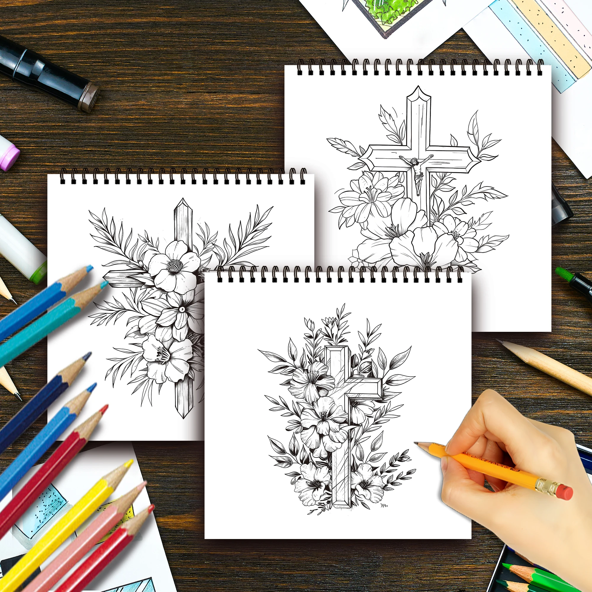 Spiral Colouring Book 30 Sheets 8.3x 8.3 inches 100gsm Thick Paper, For Relief, Anxiety, Perfect for Many Holiday Gifts