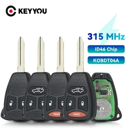 KEYYOU 315/433 mhz KOBDT04A zdalny kluczyk samochodowy 3/4 przycisk dla Dodge Chrysler Jeep Dakota Durango Charger 300 Aspen Grand Cherokee