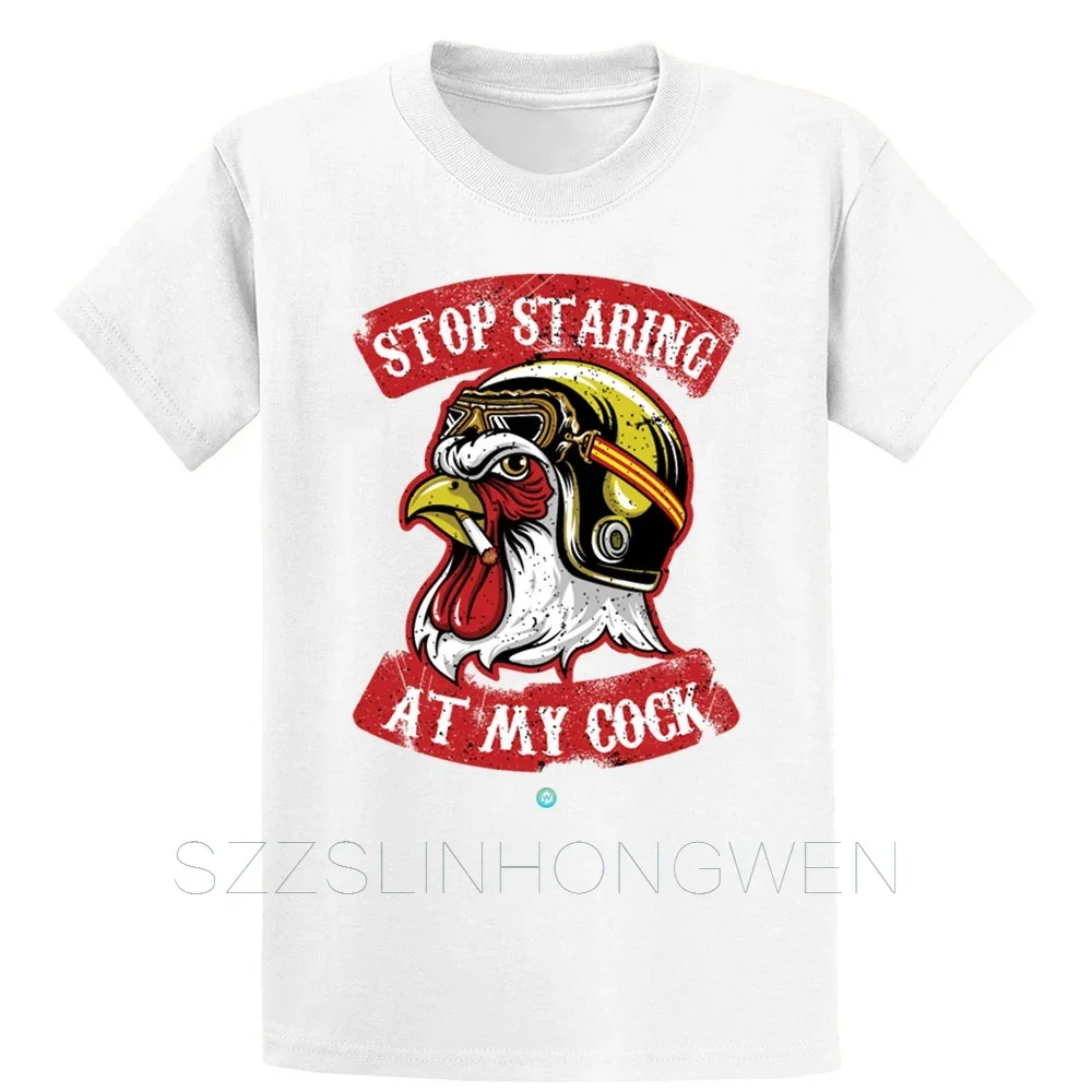 Stop Staring At My Cock Shirt Gift T Shirt Designer Pictures Clothing Summer Style Over Size S-5XL Cotton Basic Shirt