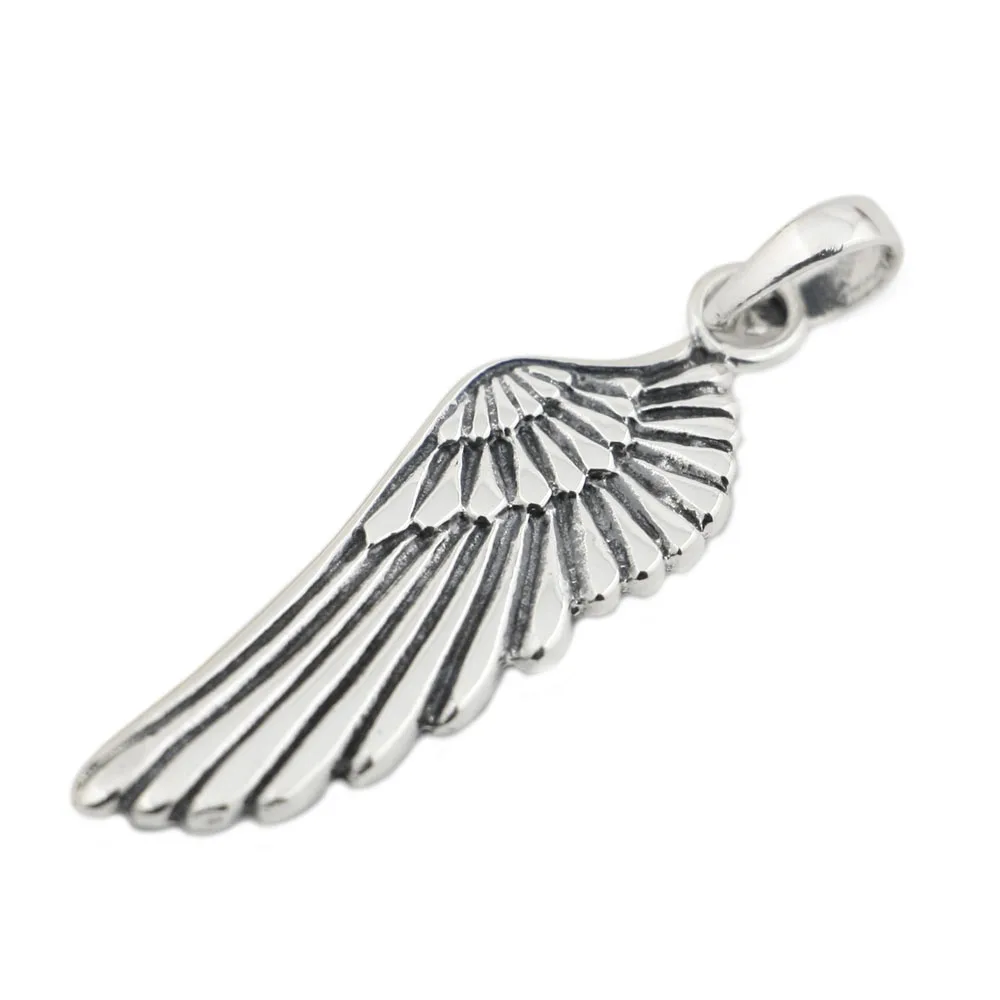 

Tiny 925 Sterling Silver Angel Bird Wing Feather Pendant 8A011