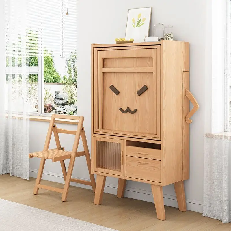 Hidden dining table Multifunctional side cabinet Creative embedded dining table