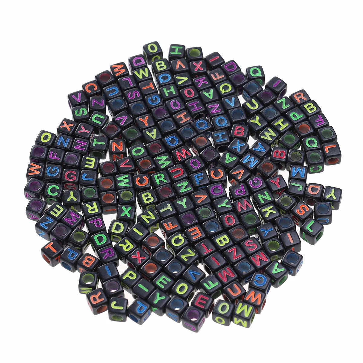 200 Pieces Acrylic Colorful Alphabet Letter Cube Beads for DIY Jewelry Making Bracelets Necklaces 's Educational Crafts