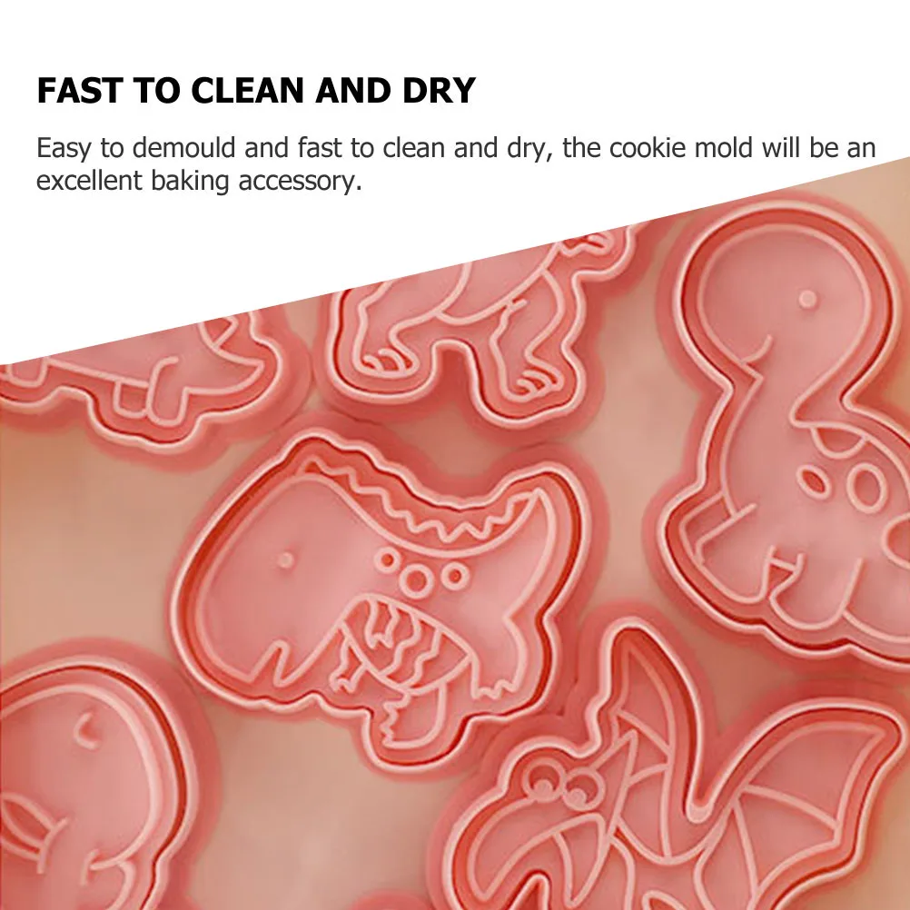 

8Pcs Cookie Mold Dinosaur Animal Stamp Cookie Cutter Baking Tool DIY Creative Reusable Baking Supplies Fondant Molds