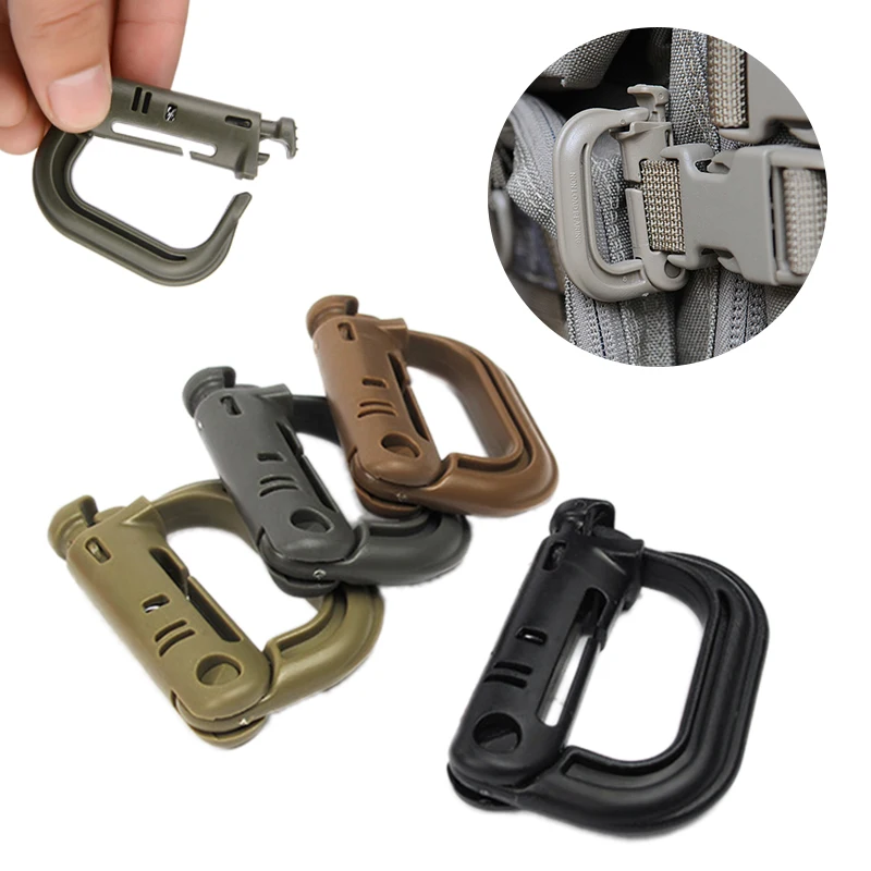 Grimloc Molle Carabiner D Locking Ring ، نوع مشبك مشبك بلاستيكي ، قفل سلسلة المفاتيح ، مشبك الحقيبة ، 5 من Grimloc