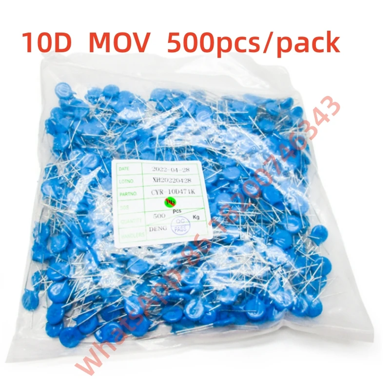 250PCS 1pack MOV Piezoresistor Varistor 10D180K 220K 270 330K 471K 220K 431K 621K 10D561K 821K 470K 101K 121K 151K 201K 361K 431