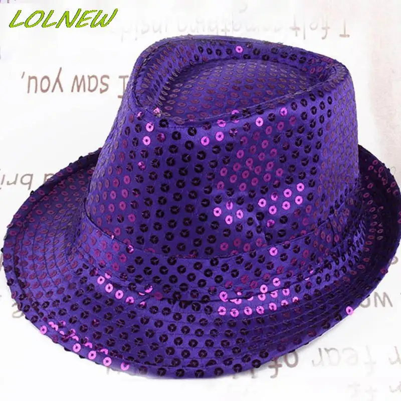 58cm Sequin Street Dance Korean Version Jazz Hat Solid Color Fashion Summer New Unisex Simple Performance Props Hat