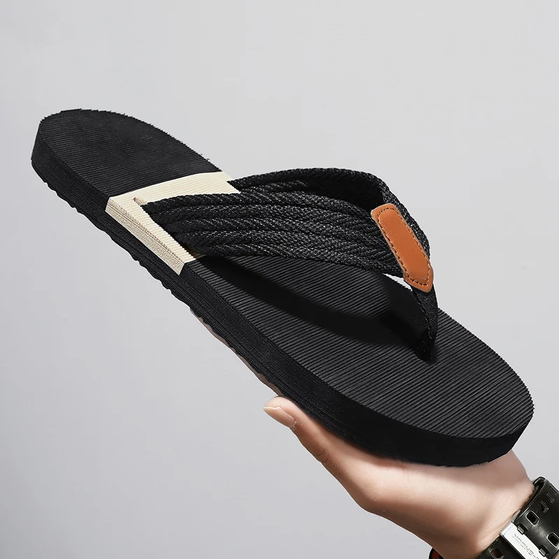 Designer Fashion Men Flip Flops Summer Beach Slides Slippers Men Outdoor Casual Breathable Antiskid Beach Chinelo Masculino