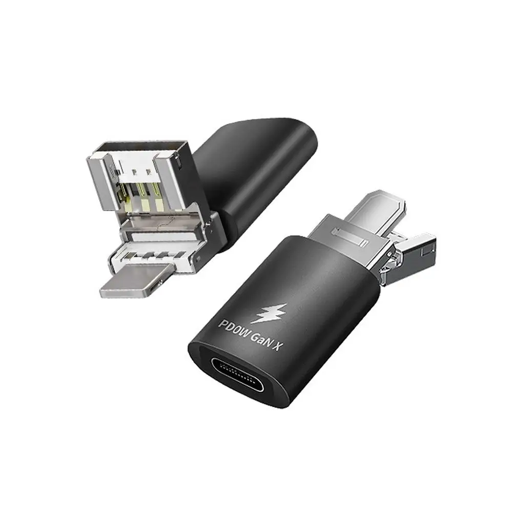 Adaptor Lightning ke USB C OTG, adaptor pengisian daya Cepat Tipe C betina Ke USB mikro Male 3 dalam 1 untuk IPhone Sa A3D0