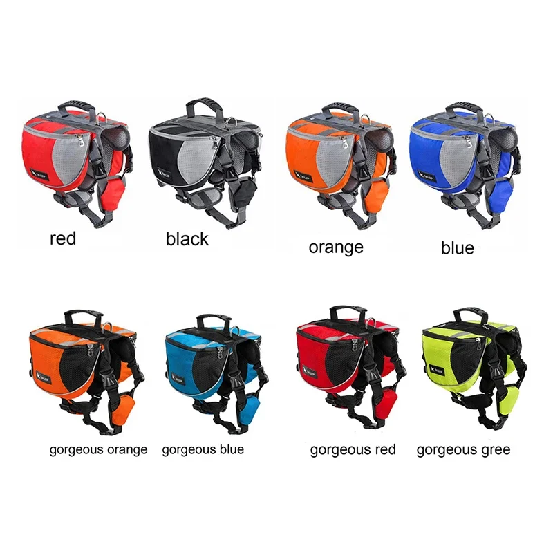 TAILUP Portable Polyester Pet Dog Saddlebags Pack Hound Travel Camping Hiking Backpack Saddle Bag for Small Medium Large Dogs