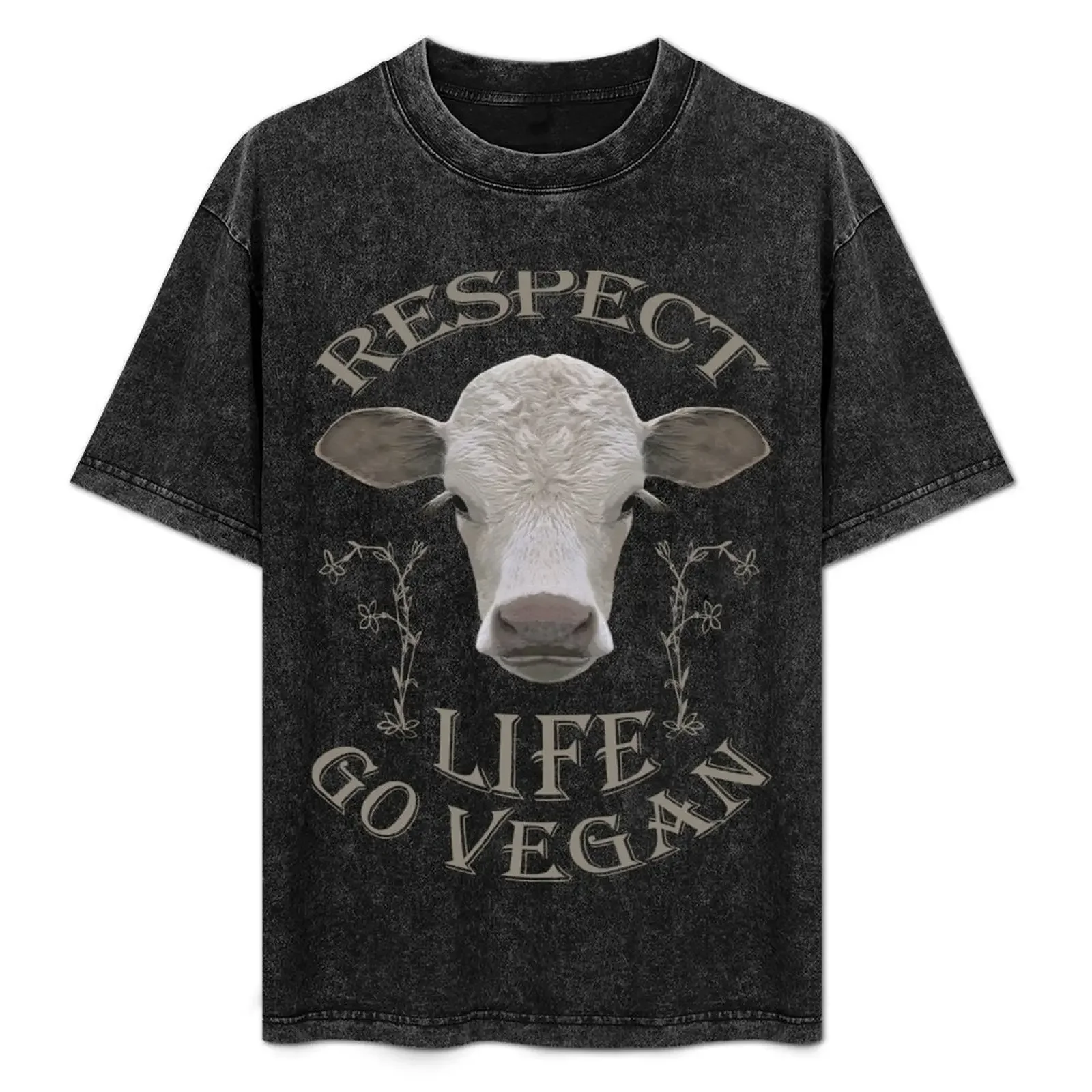 

RESPECT LIFE - GO VEGAN T-Shirt t shirts for man cotton t shirts for man pack cotton T-Shirt