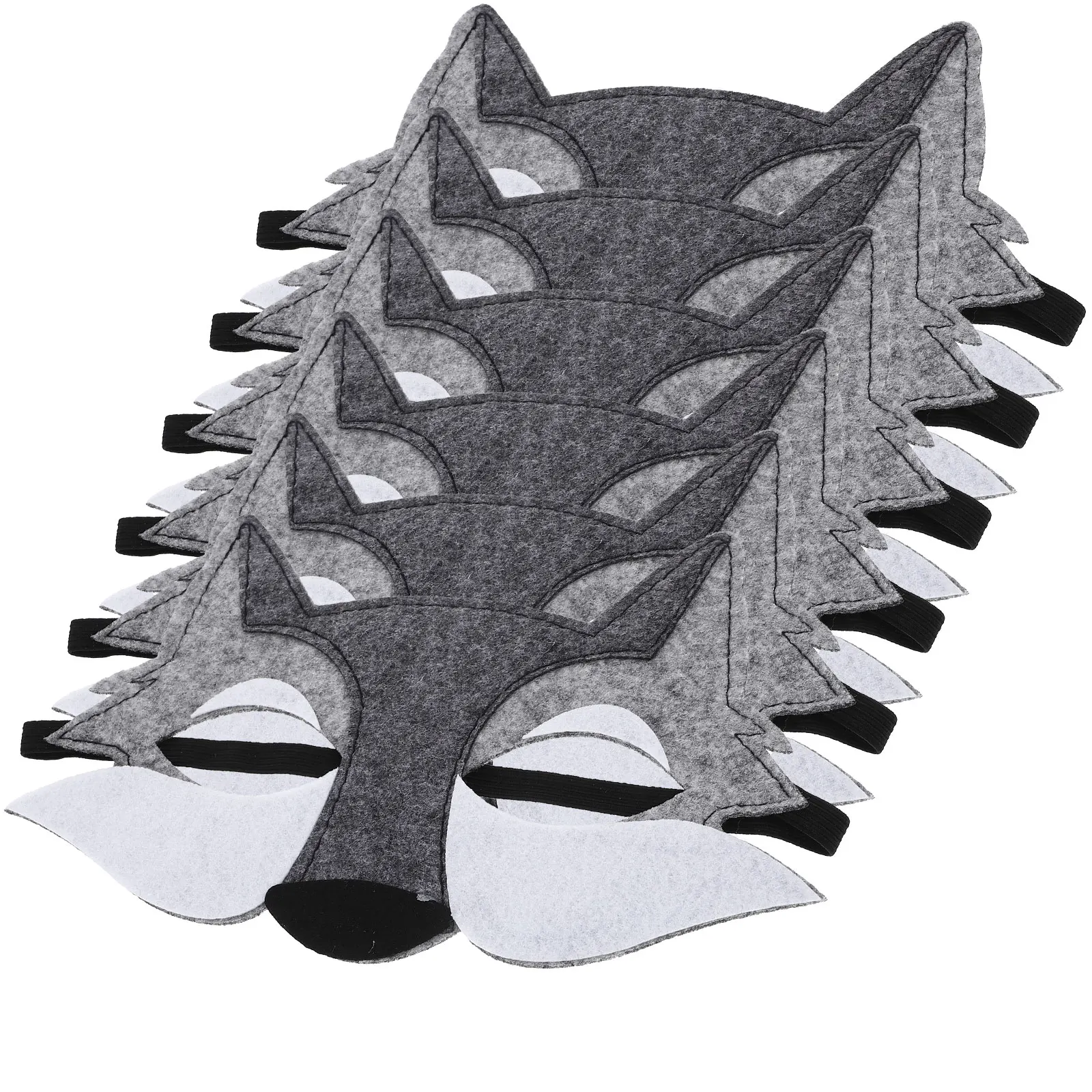 

6 шт., маска оборотня, фетровые полумаски для лица, реквизит для косплея на Хэллоуин, костюм волка, аксессуары для вечеринок, украшения для лица животных